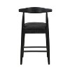 Sapphtopaz Modern Wooden Bar Stools Set of 2 with Curved Back & Upholstered Seat Counter Height Stools with Footrest for Kitchen Island - 2 of 4