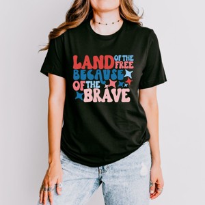 Simply Sage Market Land Of The Free Bubble Short Sleeve Tee - L - Black - 1 of 4