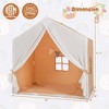 Costway Kid's Play Tent Toddler Playhouse Castle Solid Wood Frame with Washable Mat Orange/Pink - image 3 of 4