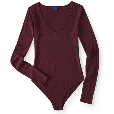 Aeropostale Womens Ribbed Bodysuit Jumpsuit