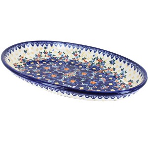 Blue Rose Polish Pottery 104 Vena Oval Platter - 1 of 1