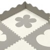 Sorbus Gray and White Butterfly, Star, Heart, and Flower shapes Interlocking Puzzle Foam Mat (4 Tile Pieces) for playroom, nursery and more - 2 of 4