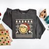 S.W.Smiley Ugly Christmas Sweater Distressed - Women's Garment Dyed Graphic Sweatshirt - 2 of 4