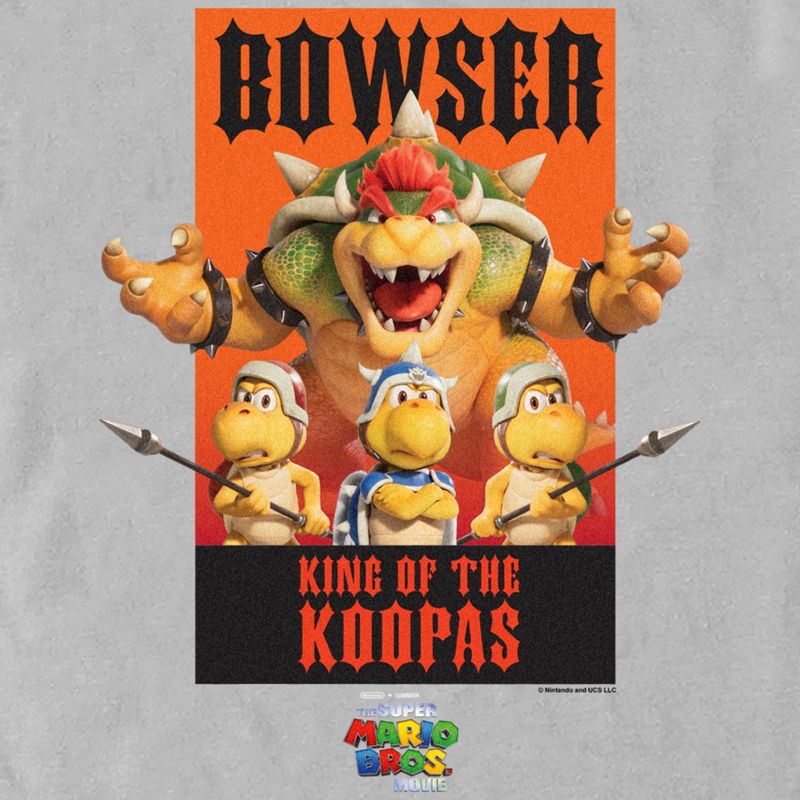 Men's The Super Mario Bros. Movie Bowser King of the Koopas Poster T-Shirt, 2 of 5