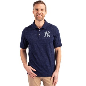New York Yankees Cutter & Buck Advantage Tri-Blend Space Dye Mens Polo - 1 of 1