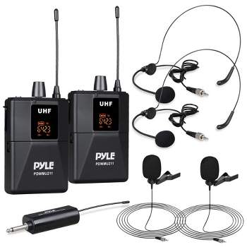 Pyle Dual UHF Microphone System - Black