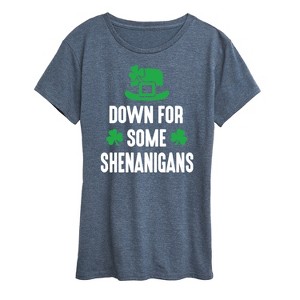 Women's - Instant Message - Down For Some Shenanigans Short Sleeve Graphic T-Shirt - 1 of 4