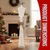 Angel Sar 5FT Lighted Lamp Post Christmas Decor, Pre-lit with 110 Warm White LED Lights, Bowknot Design Outdoor Indoor Holiday Display Decorations - 4 of 4