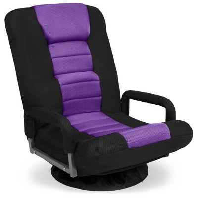 Best Choice Products 360-Degree Swivel Gaming Floor Chair w/ Armrest Handles, Foldable Adjustable Back
