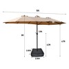 PAGED 15FT Rectangle Patio Umbrella with LED Lights Double Sided Market Umbrella with Base, Crank and 12 Steel Ribs for Garden - 4 of 4