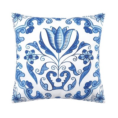 C&F Home 18" x 18" Delft Garden 3 Indoor/Outdoor Throw Pillow