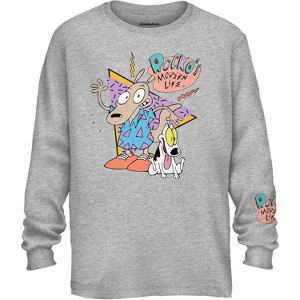Mens Nickelodeon Long Sleeve Shirt - #TBT Mens 1990's Clothing - Rugrats, Hey Arnold, Rocko's Modern Life - 1 of 4