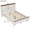 Full Size Farmhouse Platform Bed with Headboard Storage, Rustic Frame with Sliding Barn Doors and USB Charging Station - 3 of 4