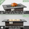 44" Propane Gas Fire Pit Table, 50000 BTU Rectangular Fire Pit, Tile Tabletop with Beautiful Wicker Base for Outside Patio Deck Garden Courtyard-Brown - 3 of 4