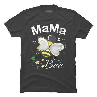 Men's Design By Humans Mama Bee Floral Pattern By Aminemangaka1 T-Shirt