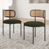 AZL1 Life Concept Dining Sets Modern Upholstered Chairs Set of 2, Accent Kitchen Chairs Rattan Back for Dining Room, Green, 20.5"*20.5"*30" - 2 of 4
