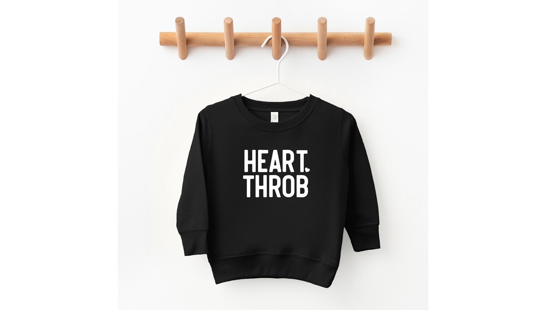 The Juniper Shop Heart Throb Small Heart Youth Ultra-Soft Graphic Sweatshirt - XL - Black