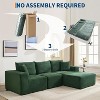 Modular Sectional Sofa, Corduroy L-Shaped Sofa with Deep Seat & Throw Pillows, Comfy Cloud 3-Seater Couch with Chaise, Memory Foam Couch - 2 of 4