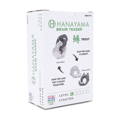 Gray Silver Cast Metal Trout Puzzle for 4 Players