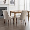 Lyngins Set of 2 Velvet High-Back Dining Chairs, Premium Rayon Cloth Flocking Kitchen Chairs, Upholstered Armless Chairs with Solid Wood Curved Legs - 3 of 4