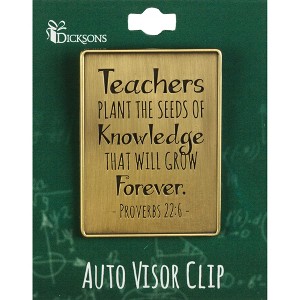 Dicksons Teachers Plant Seeds Knowledge Grow 3 inch Zinc Alloy Automotive Visor Clip Accessory - 1 of 4