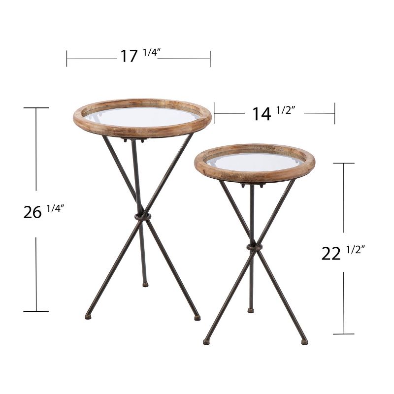 Set of 2 Rder Glass Top Accent Tables Natural/Black - Aiden Lane, 6 of 7