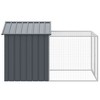 vidaXL Chicken Cage with Run Anthracite 46.1 in.x79.1 in.x48.4 in. Galvanized Steel - 4 of 4