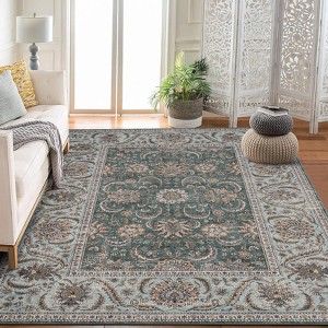 Area Rugs for Living Room Soft Low Pile Living Room Carpet-Rugs for Bedroom Machine Washable Vintage Oriental Floral Dining Room Rug Non Slip - 1 of 4