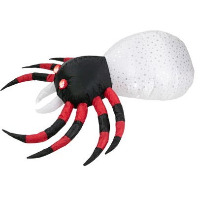 50-Inch White and Black Pre-lit Inflatable Halloween Spider