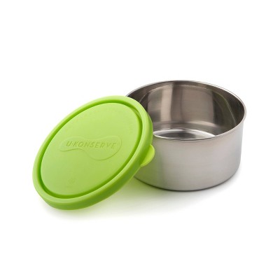 U-Konserve Stainless Steel Food-Storage Container Round 9oz - Lime Plastic Lid