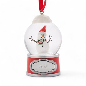 Personalization Mall 2025 Happy Snowman Snow Globe Engraved Ornament - 1 of 1