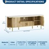 70" TV Stand with Faux Marble Top, Luxury Media Console Table with Adjustable Shelves, Curved Profile Sliding Doors - 2 of 4
