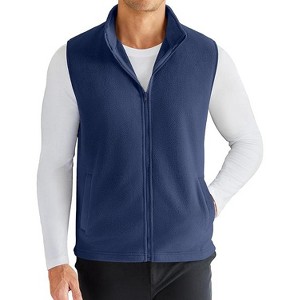 COOFANDY Men's Polar Fleece Vest Lightweight Sleeveless Zip Up Jacket Casual Outerwear Outdoor Golf Vests - 1 of 4