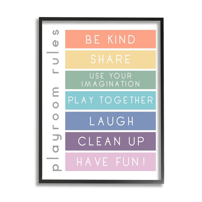 Stupell Industries Bold List of Playroom Rules Kids Rainbow Stripes, 1 of 7