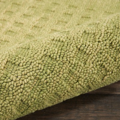 Lush Green Handmade Wool Runner Rug 27" x 9"
