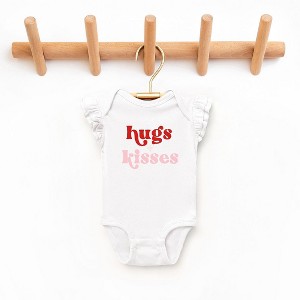 The Juniper Shop Hugs And Kisses Baby Flutter Sleeve Bodysuit - 1 of 3