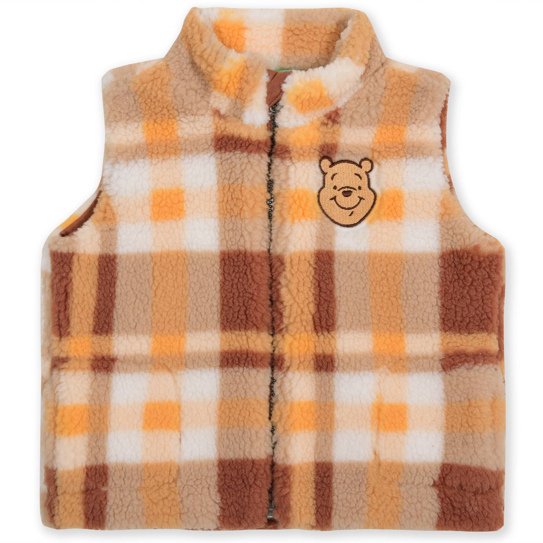 Baby Boys' 3pc Disney Winnie The Pooh Long Sleeve Shirt with Cozy Zip-Up Vest & Bottom Set - Brown