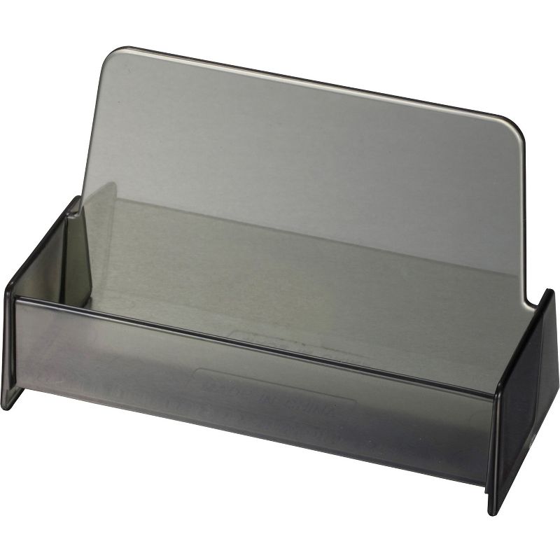 Officemate Business Card Holder 3-7/8"x1-7/8"x2-3/8" Smoke 97833, 1 of 2