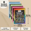 Bright Creations 8 Pack Rainbow Color Scratch Art Pads Set for Kids with Wooden Styluses, 10 Sheets, 5.5 x 3.9 in - 4 of 4
