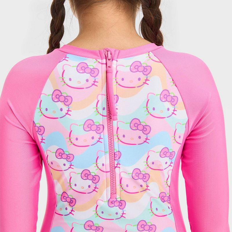 Girls&#39; Hello Kitty Fictitious Character One Piece Swimsuit Pink, 2 of 4