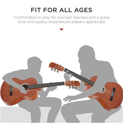 Natural Mahogany 6-String Acoustic Guitar with Nylon Strings