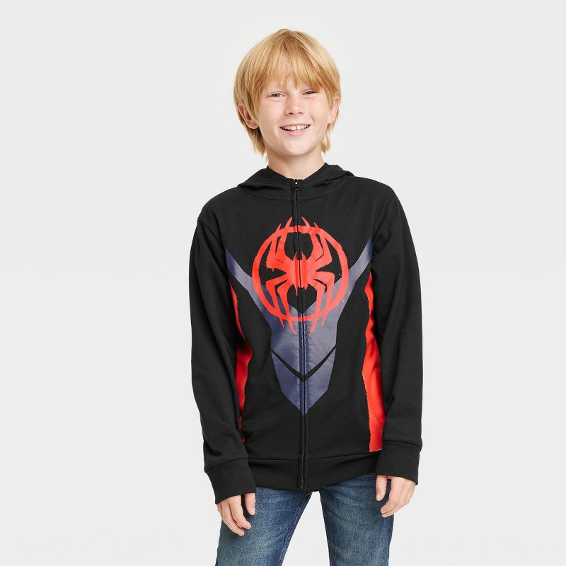 Boys' Spider-Man: Miles Morales Cosplay Sweatshirt - Black, 1 of 6