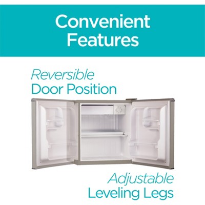Compact 1.7 cu. ft. Silver Mini Fridge with Energy Star Certification