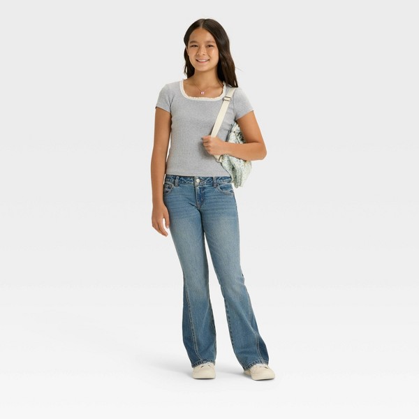 Jeans Acampanados de Cintura Baja para Niña - art class™ Tono Medio 3