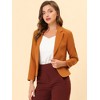 INSPIRE CHIC Women's Open Front Office Long Sleeve Lightweight Printed Floral Crop Suit Blazer - 2 of 4