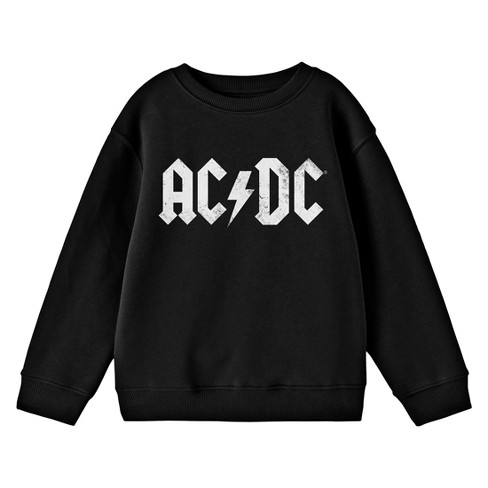 ACDC Logo Youth Black Crew Neck Long Sleeve Sweatshirt - image 1 of 2