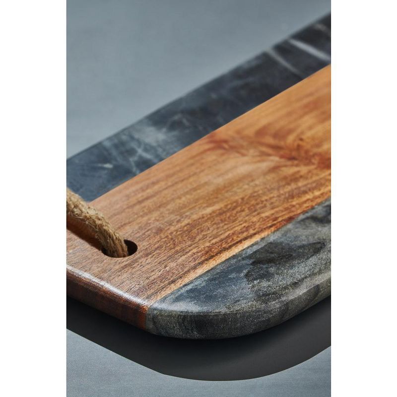 GAURI KOHLI Sulguni Marble & Wood Cutting Board, Grey, 4 of 7