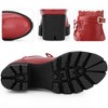 BLISSFUL STEP Women's Chunky Heels Platform Heel Lace Combat Boots - 3 of 4