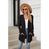 Women's Ribbed Long Sleeve Cardigan, Casual Knit Open Front Sweater with Pockets - 3 of 4