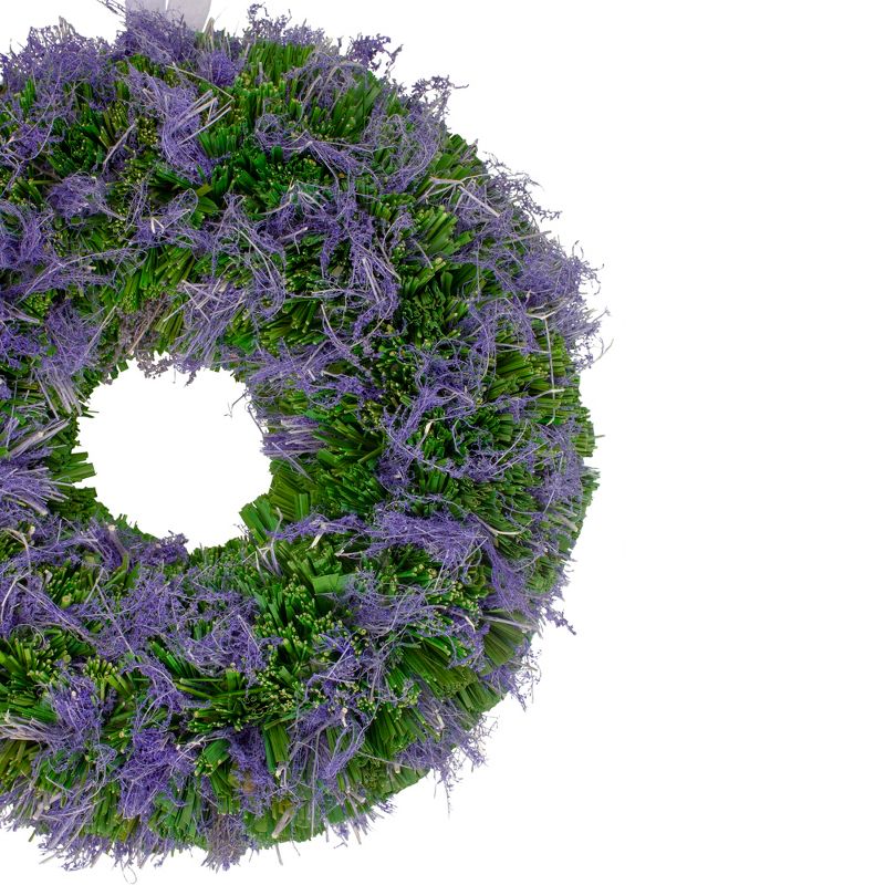 Northlight 14.5" Unlit Purple Reindeer Moss and Green Twig Artificial Floral Spring Wreath, 2 of 4